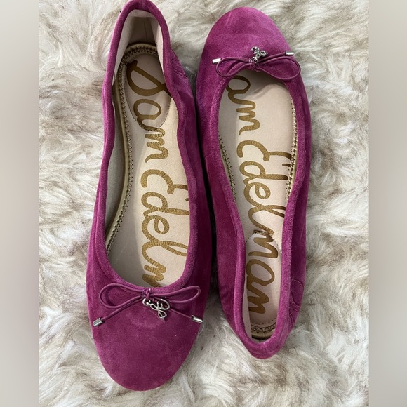 Sam Edelman Raspberry Suede Flats - Picture 1 of 5